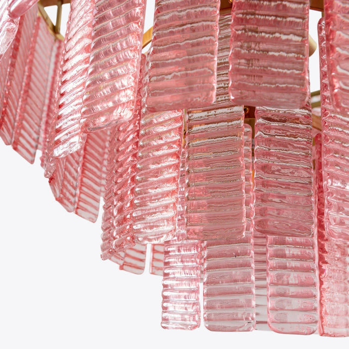Opalora Pink Glass Chandelier - Simprolos