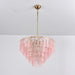 Opalora Pink Glass Chandelier - Simprolos