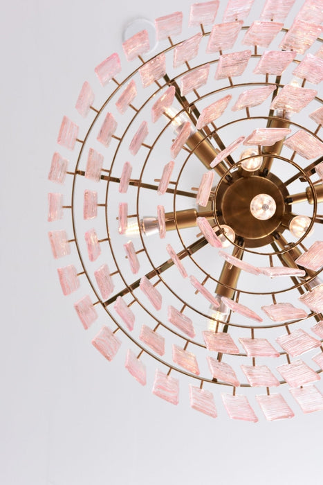 Opalora Pink Glass Chandelier - Simprolos