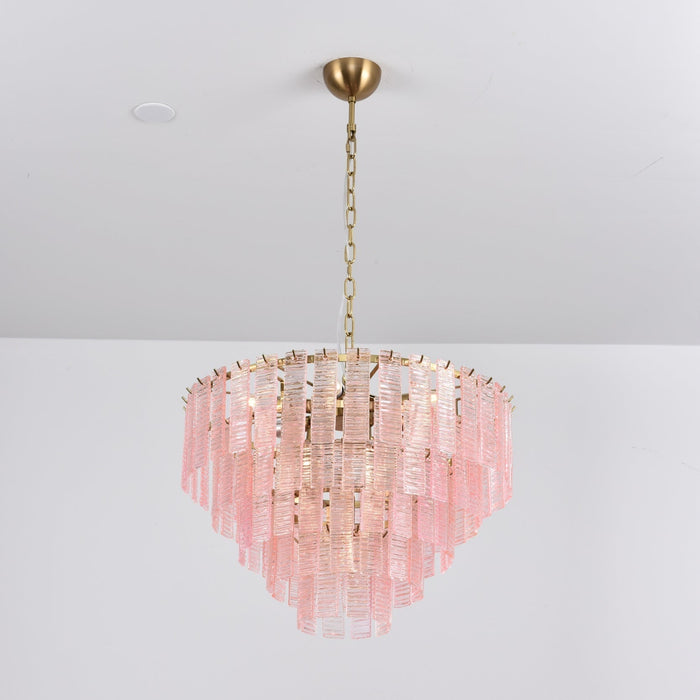Opalora Pink Glass Chandelier - Simprolos