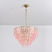 Opalora Pink Glass Chandelier - Simprolos