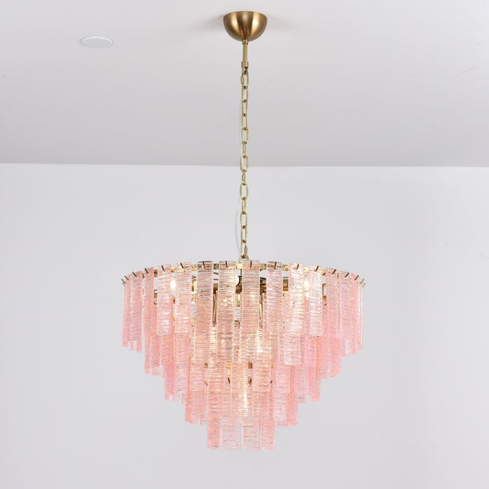 Opalora Pink Glass Chandelier - Simprolos