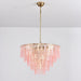 Opalora Pink Glass Chandelier - Simprolos