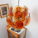 Orange Transparent Glass Disc Chandelier - Simprolos