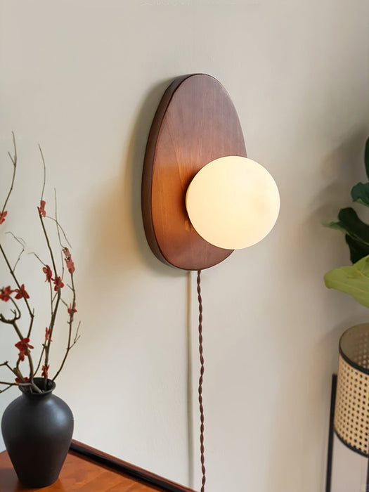 Orba Walnut Plug - in Wall Lamp - Simprolos
