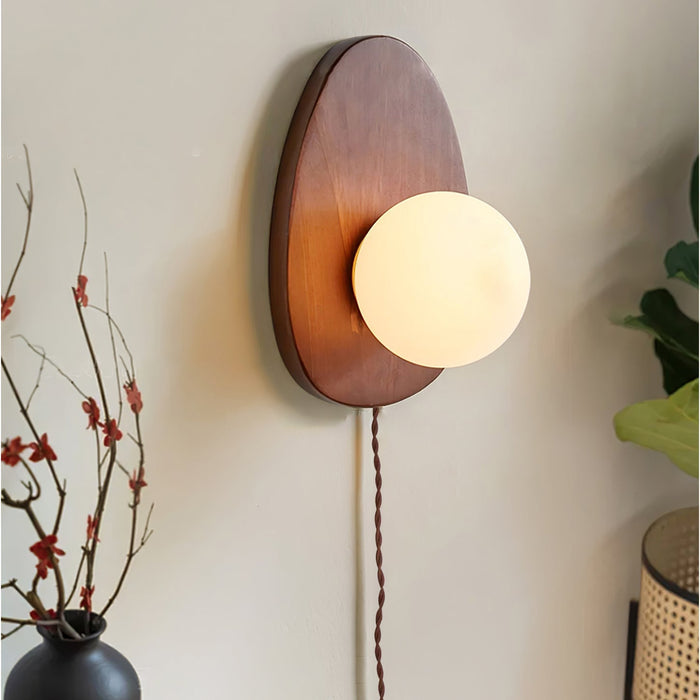 Orba Walnut Plug - in Wall Lamp - Simprolos