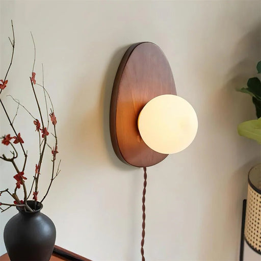 Orba Walnut Plug - in Wall Lamp - Simprolos