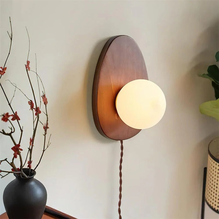 Orba Walnut Plug - in Wall Lamp - Simprolos