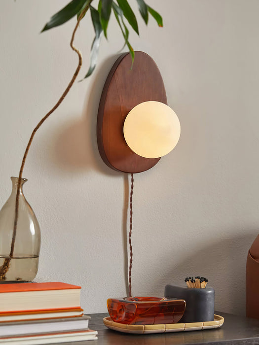 Orba Walnut Plug - in Wall Lamp - Simprolos