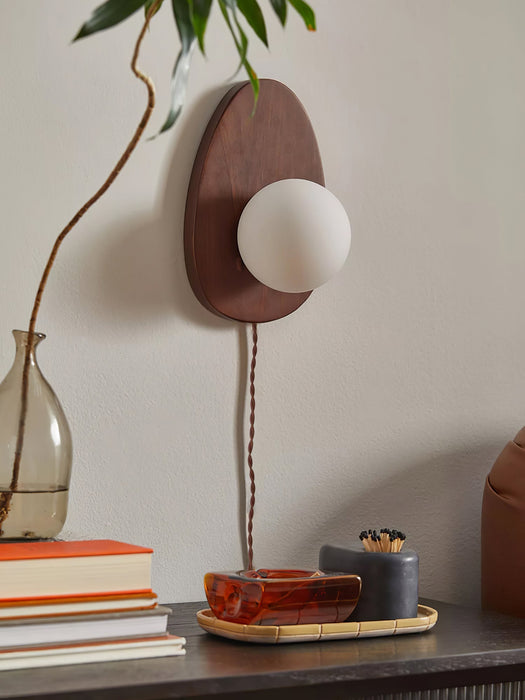 Orba Walnut Plug - in Wall Lamp - Simprolos