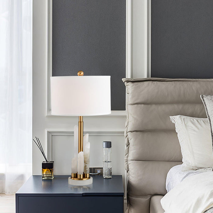 Orbit Metal Alabaster Table Lamp - Simprolos