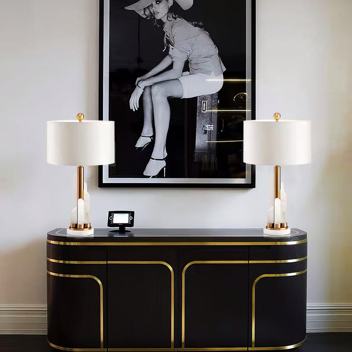 Orbit Metal Alabaster Table Lamp - Simprolos