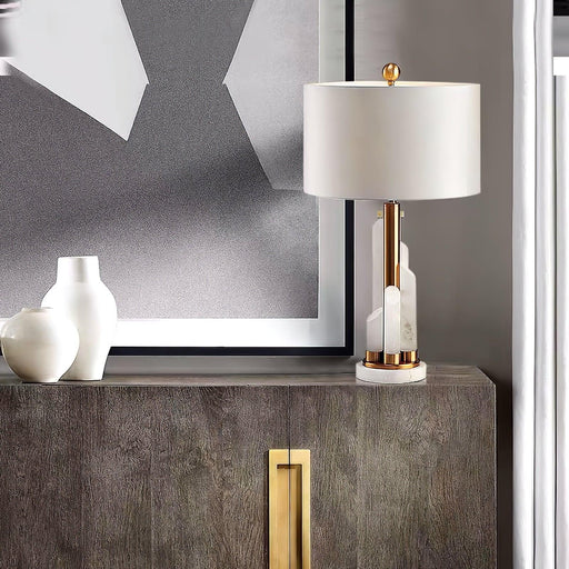 Orbit Metal Alabaster Table Lamp - Simprolos