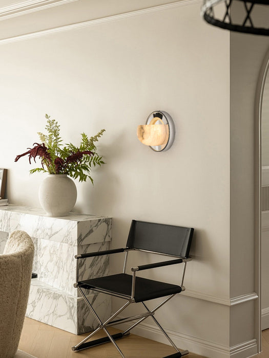 Orbit Pearl Alabaster Wall Light - Simprolos
