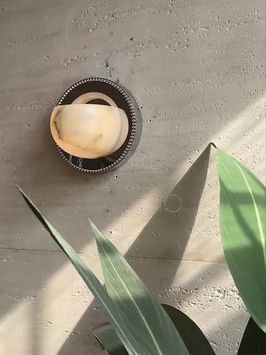 Orbit Pearl Alabaster Wall Light - Simprolos