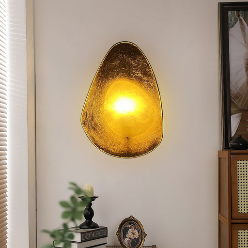 Organic Gilded Pebble Alabaster Sconce - Simprolos