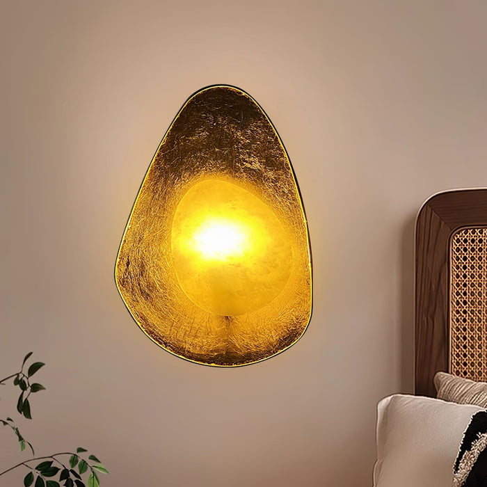 Organic Gilded Pebble Alabaster Sconce - Simprolos