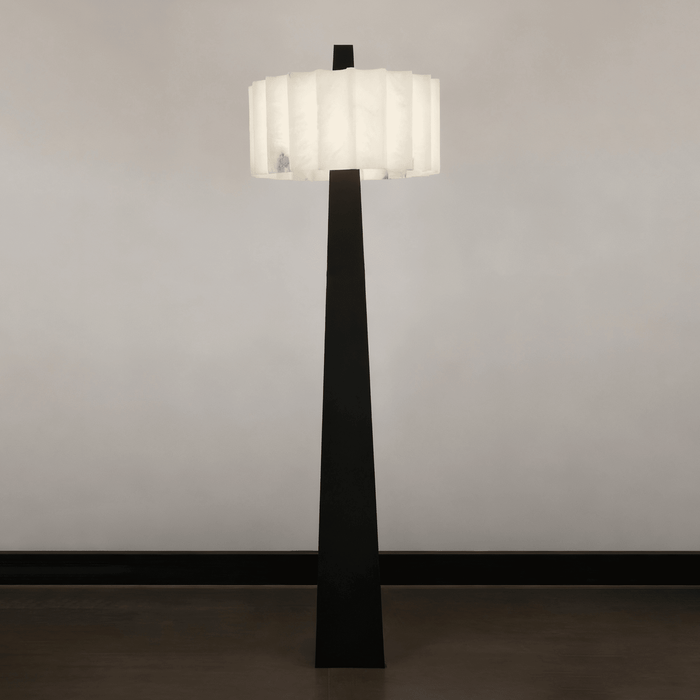 Origami Pleat Alabaster Floor Lamp - Simprolos