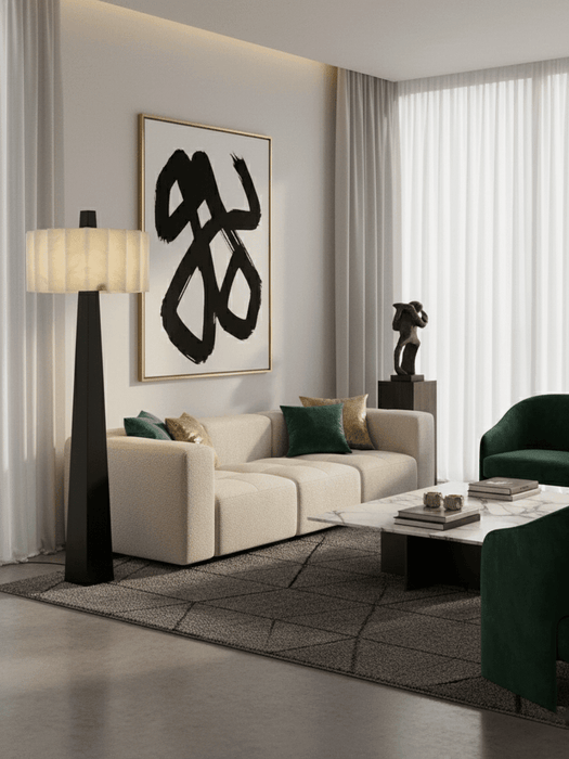Origami Pleat Alabaster Floor Lamp - Simprolos