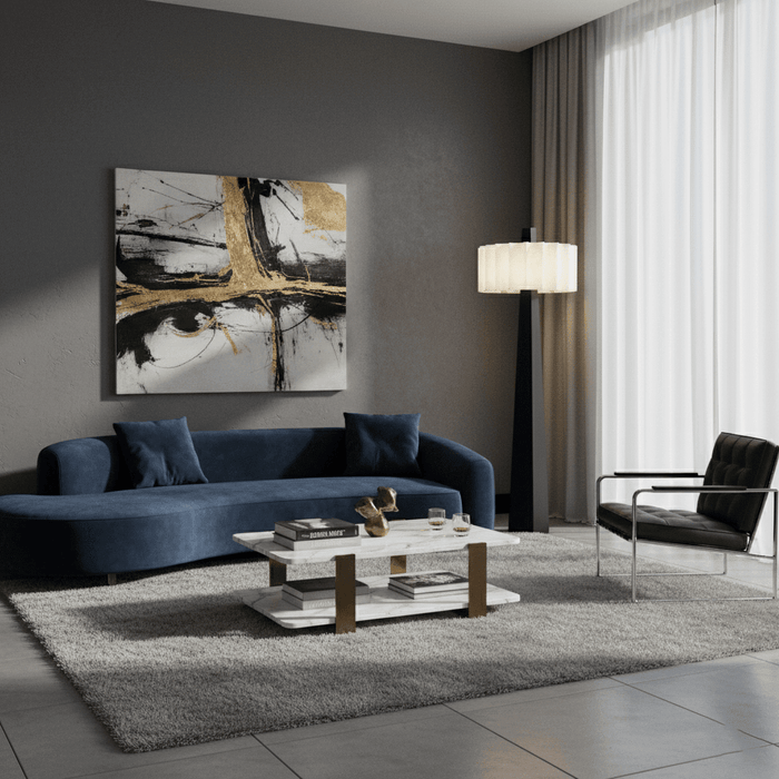 Origami Pleat Alabaster Floor Lamp - Simprolos