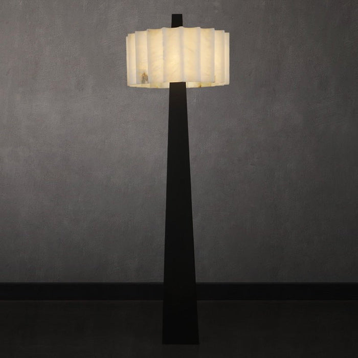 Origami Pleat Alabaster Floor Lamp - Simprolos