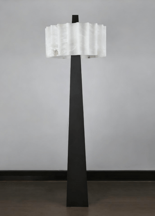 Origami Pleat Alabaster Floor Lamp - Simprolos