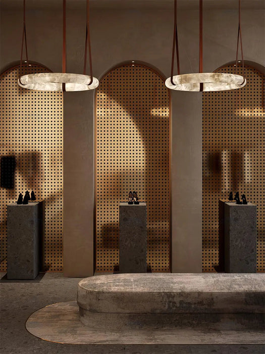 Oslo Alabaster Round Pendant Light A - Simprolos