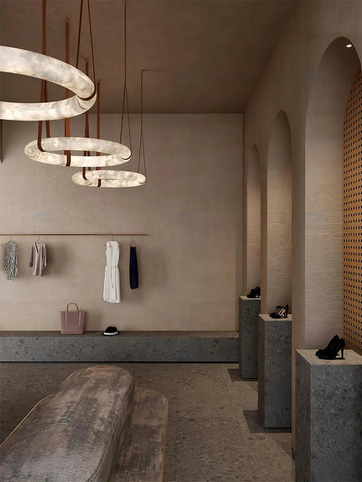 Oslo Alabaster Round Pendant Light A - Simprolos