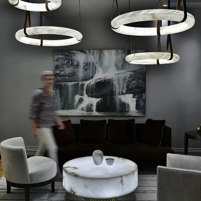 Oslo Alabaster Round Pendant Light A - Simprolos