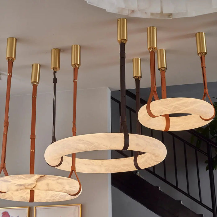Oslo Alabaster Round Pendant Light A - Simprolos