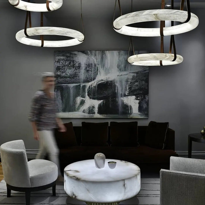 Oslo Alabaster Round Pendant Light B - Simprolos