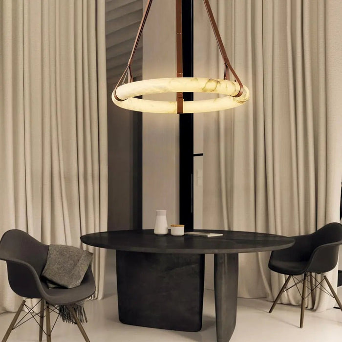 Oslo Alabaster Round Pendant Light B - Simprolos