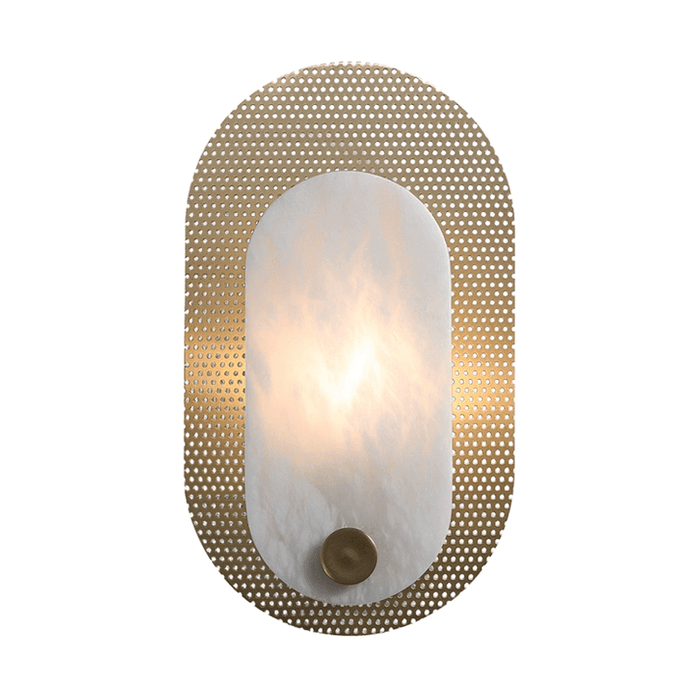Perforated Oval Alabaster Wall Sconce - Simprolos