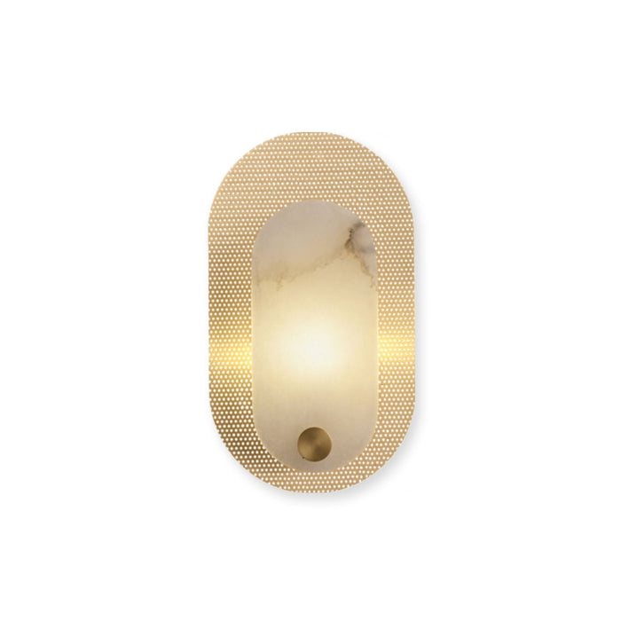 Perforated Oval Alabaster Wall Sconce - Simprolos