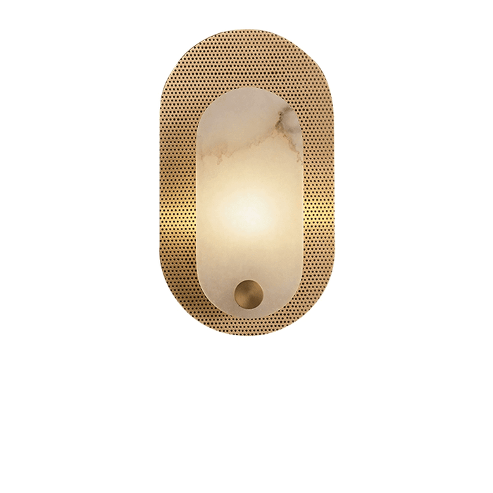 Perforated Oval Alabaster Wall Sconce - Simprolos