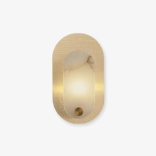 Perforated Oval Alabaster Wall Sconce - Simprolos