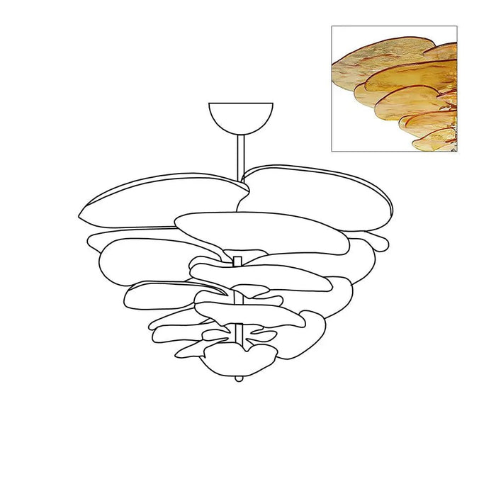 Petals Gold Murano Chandelier - Simprolos