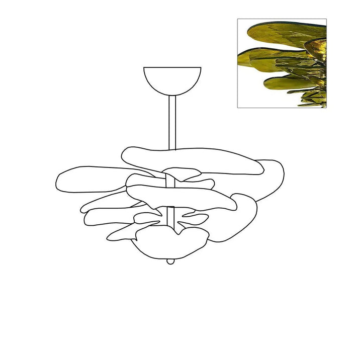 Petals Gold Murano Chandelier - Simprolos