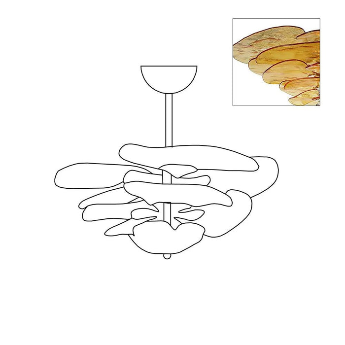 Petals Gold Murano Chandelier - Simprolos