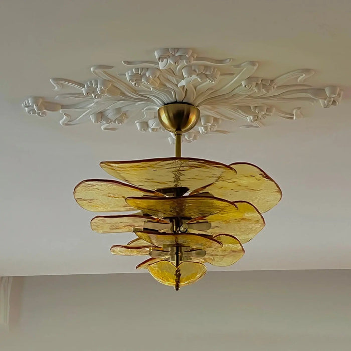 Petals Gold Murano Chandelier - Simprolos