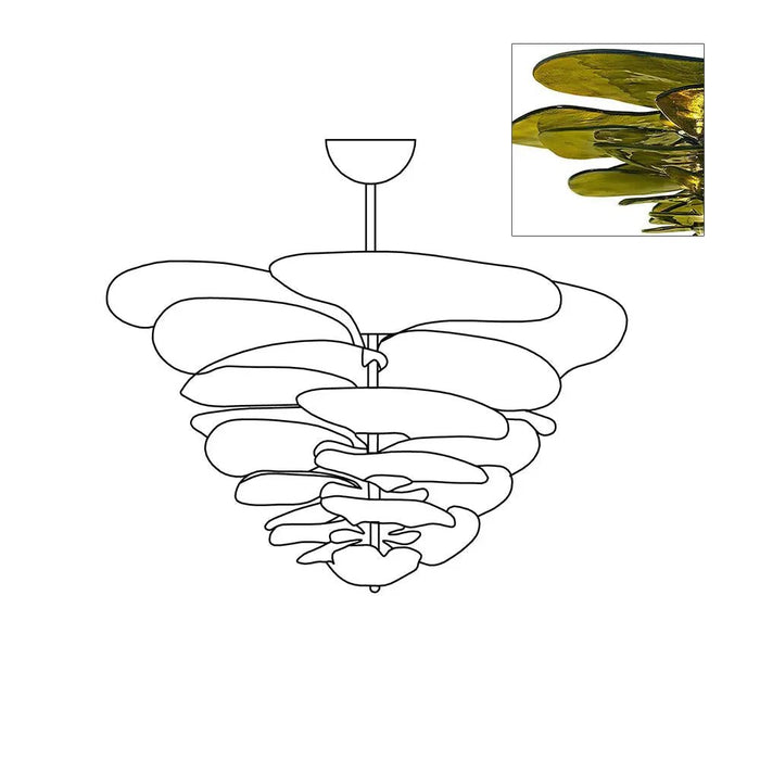 Petals Gold Murano Chandelier - Simprolos