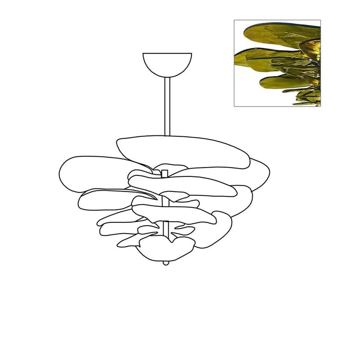 Petals Gold Murano Chandelier - Simprolos