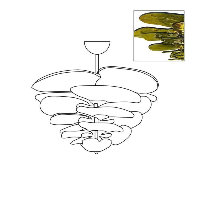 Petals Gold Murano Chandelier - Simprolos