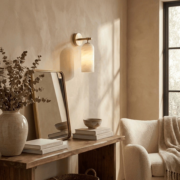 Pillar Alabaster Wall Sconce - Simprolos