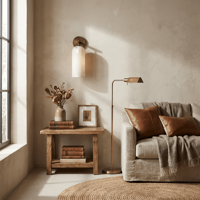Pillar Alabaster Wall Sconce - Simprolos