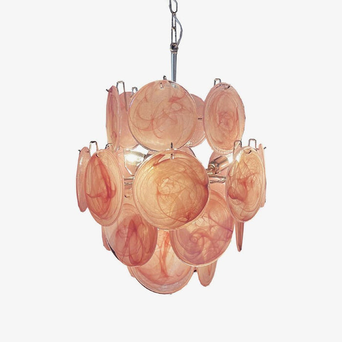 Pink Disc Glass Chandelier - Simprolos