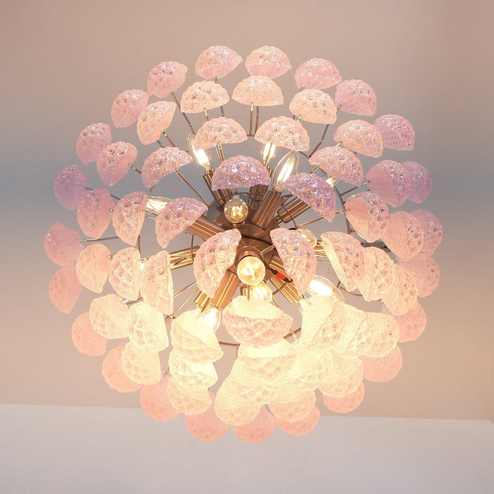 Pink Glass Dewdrop Chandelier - Simprolos