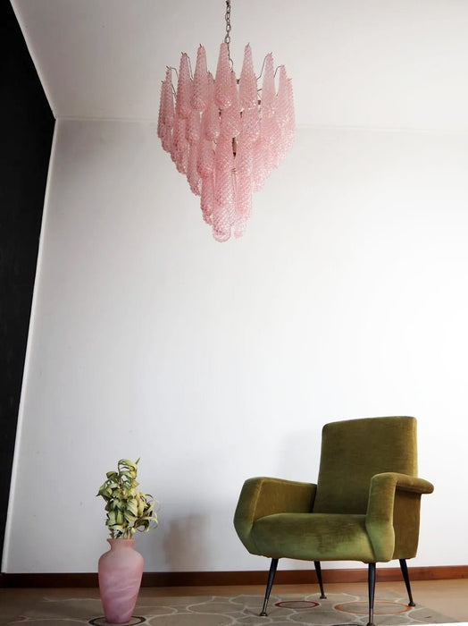 Pink Glass Dewdrop Chandelier - Simprolos