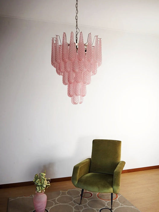 Pink Glass Dewdrop Chandelier - Simprolos