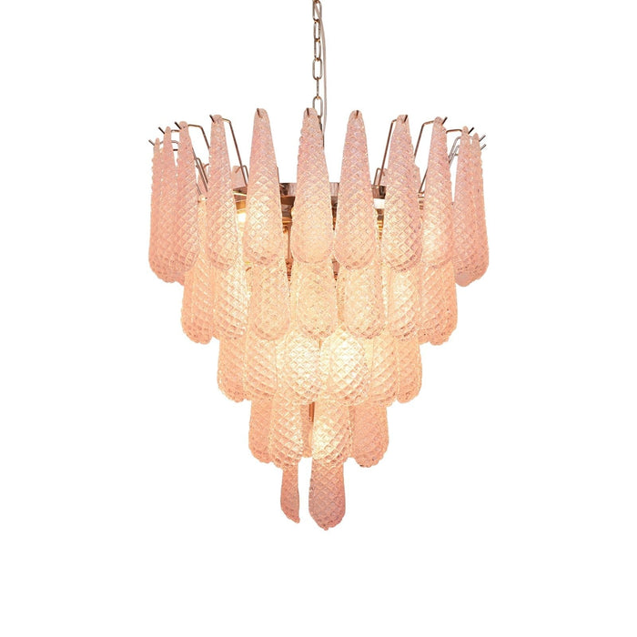 Pink Glass Dewdrop Chandelier - Simprolos